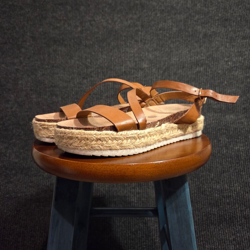Madden Girl Women's Sz 8 Boho Tan Brown Cork Platform Sandals Summer Comfy